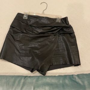 Black leather skirt